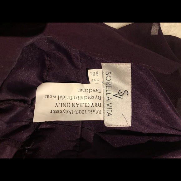 Dark Purple Halter Neck Bridesmaids Dress - Picture 4 of 6